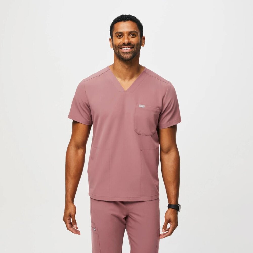 FIGS Chisec Three-Pocket Scrub Top in Limited Edition Mauve Pink #4857, XL - Picture 3 of 10
